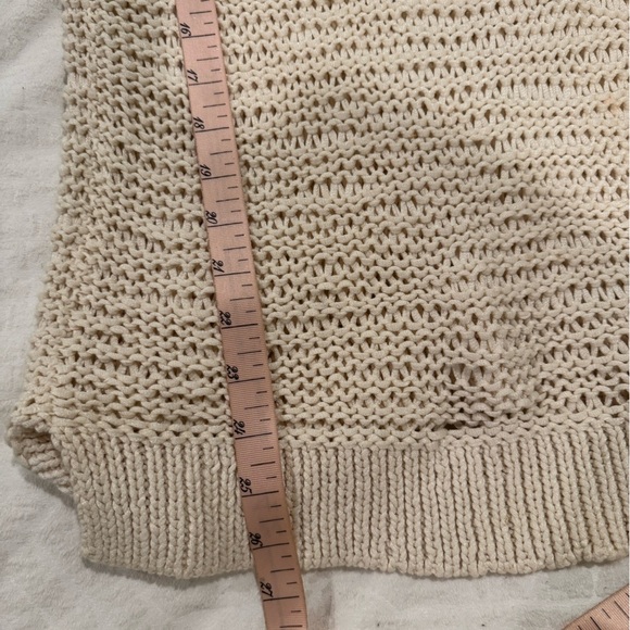 Eileen Fisher Hand Knit Ivory Sweater Large Cotton Blend Textured scoop - Picture 8 of 8